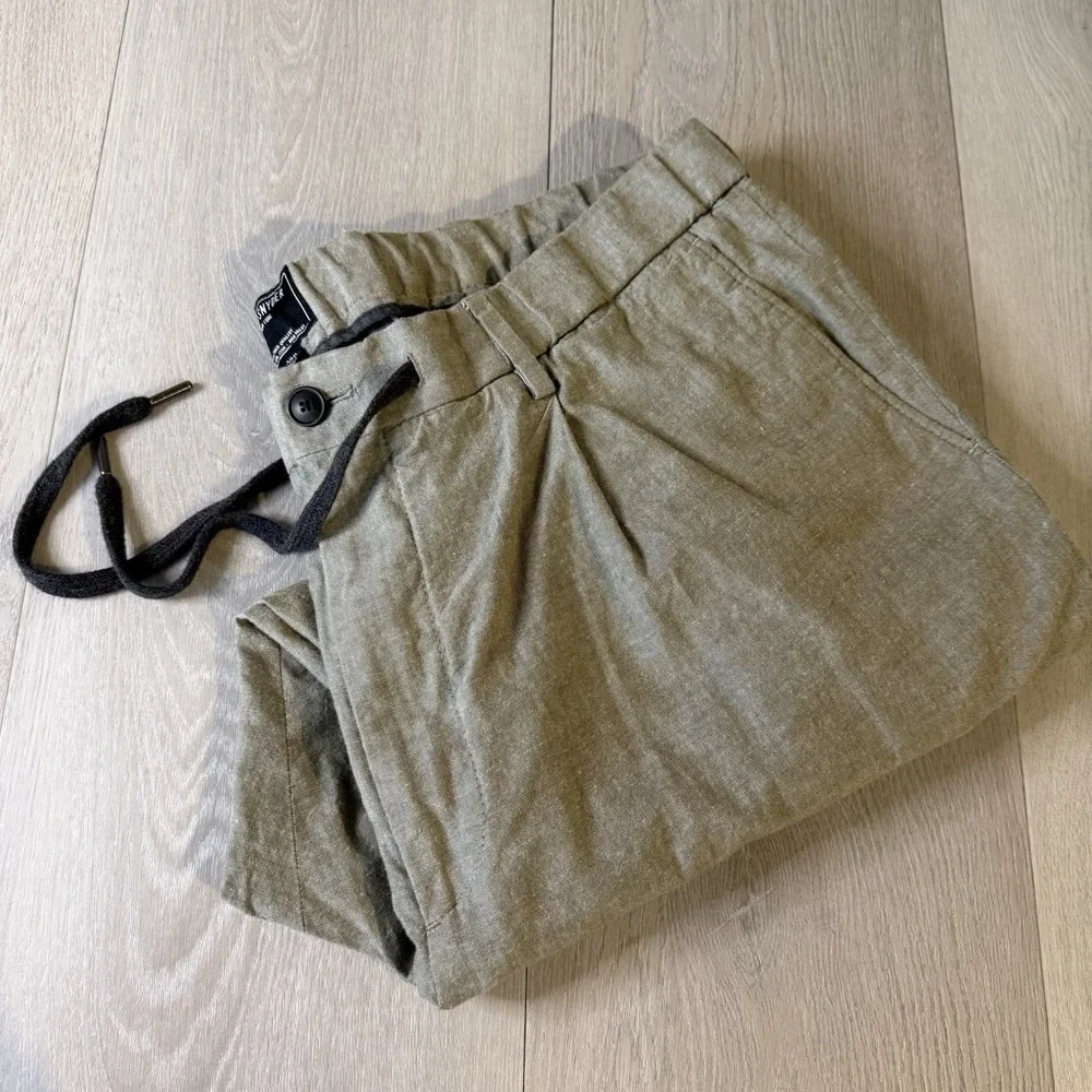 Todd Snyder Cropped Pants Drawstring Trousers Modern Chino Size XXL Green